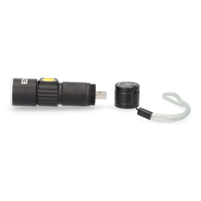 Mini linterna con zoom 1 led 120lm/40lm/ flash 9.000k recargable con usb. 3