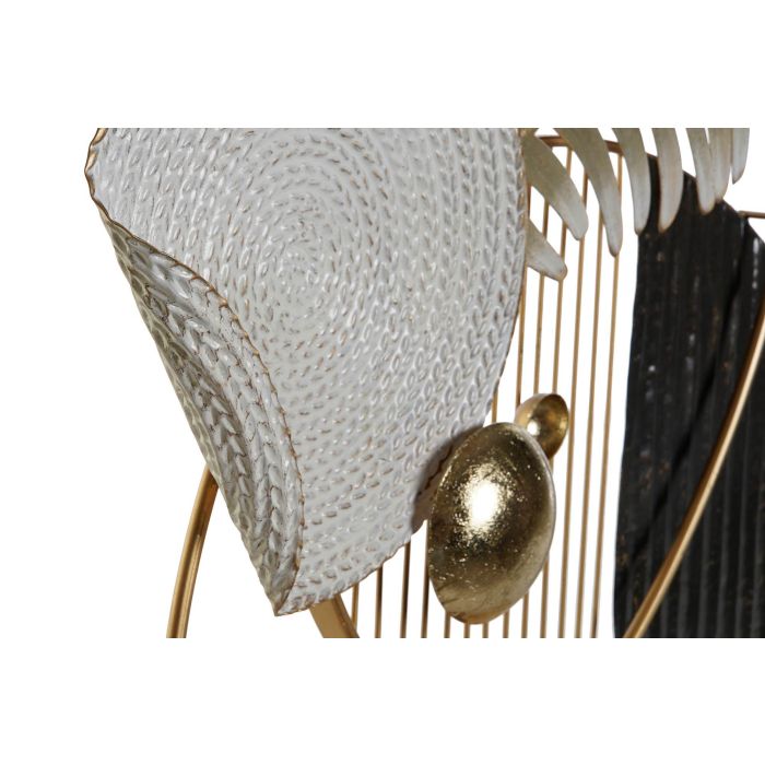 DKD Home Decor Decoración Abstracta Moderna de Metal, Colores Dorado, Blanco y Negro, Dimensiones 55 cm Alto x 56 cm Ancho 1