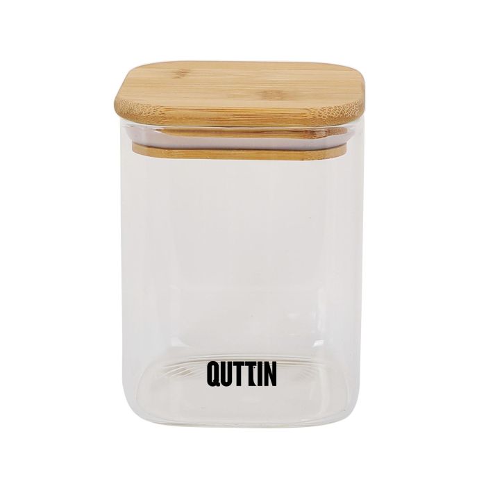 Quttin Tarro de Boro Cuadrado con Tapa de Bambú, 8x11 cm, 480 ml (12 Unidades) 10