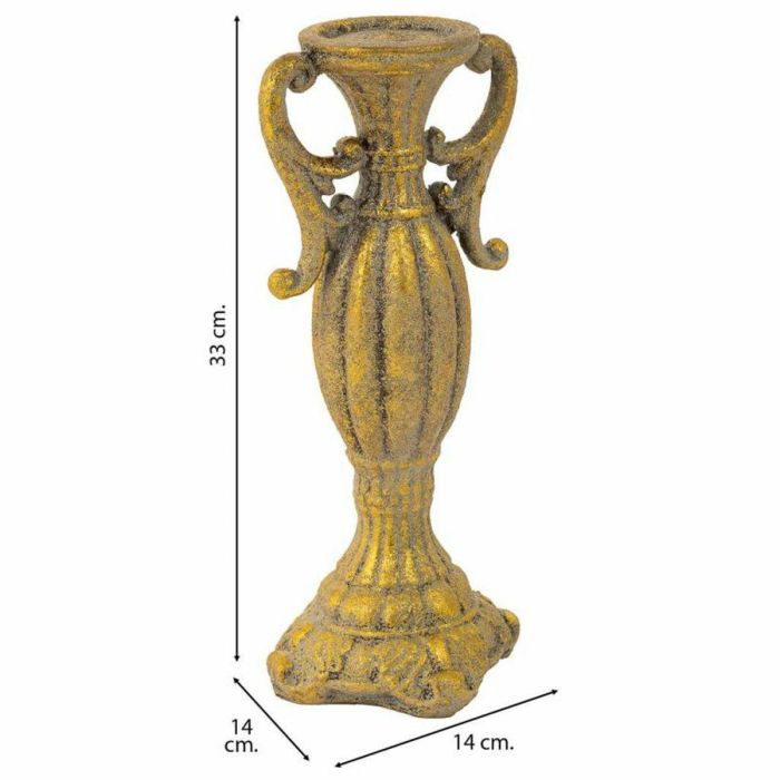 Candelabro Alexandra House Living Oro Resina 14 x 33 x 14 cm 3