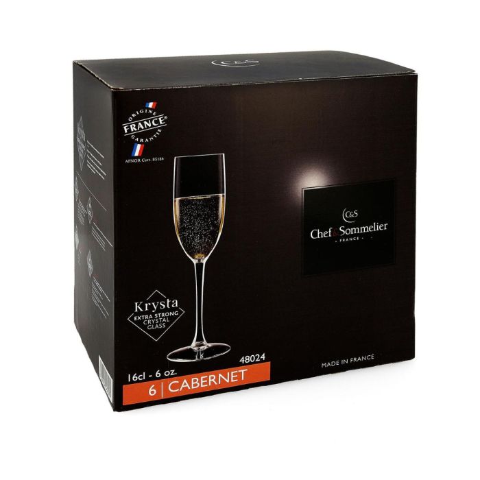 Chef & Sommelier Caja 6 Copas Flauta Krysta Cabernet 16 cL Vidrio Transparente Brillante Extra Resistentes Apto Lavavajillas 3 Chef & Sommelier Caja 6 Copas Flauta Krysta Cabernet 16 cL Vidrio Transparente Brillante Extra Resistentes Apto Lavavajillas 3