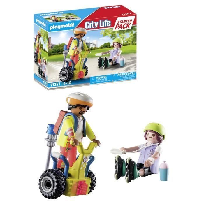 Playmobil 71257 Starter Pack Rescate City Life: Paramédico con Patinador y Balance Racer. Set de Juego para Niños +4 años 2