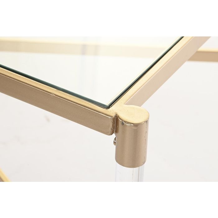 Mesa Centro Glam DKD Home Decor Dorado Transparente 70 x 45 x 120 cm 3 Mesa Centro Glam DKD Home Decor Dorado Transparente 70 x 45 x 120 cm 3