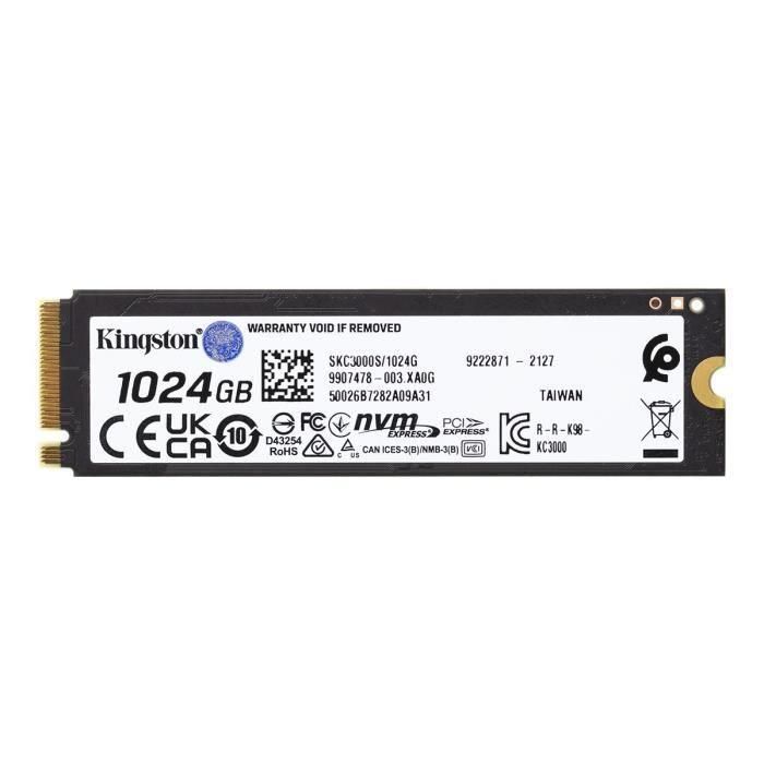 Kingston Technology KC3000 M.2 1024 GB PCI Express 4.0 3D TLC NVMe 2