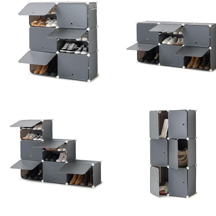 Zapatero Modular Portátil InnovaGoods Gris 2