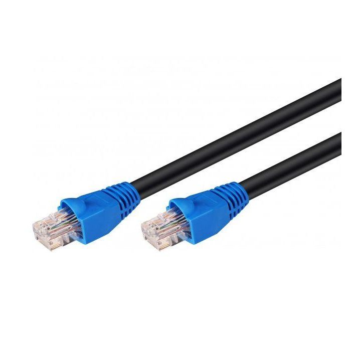 MicroConnect Cable de red exterior CAT6 U/UTP 2m, negro, resistente al agua y UV para vigilancia/jardín