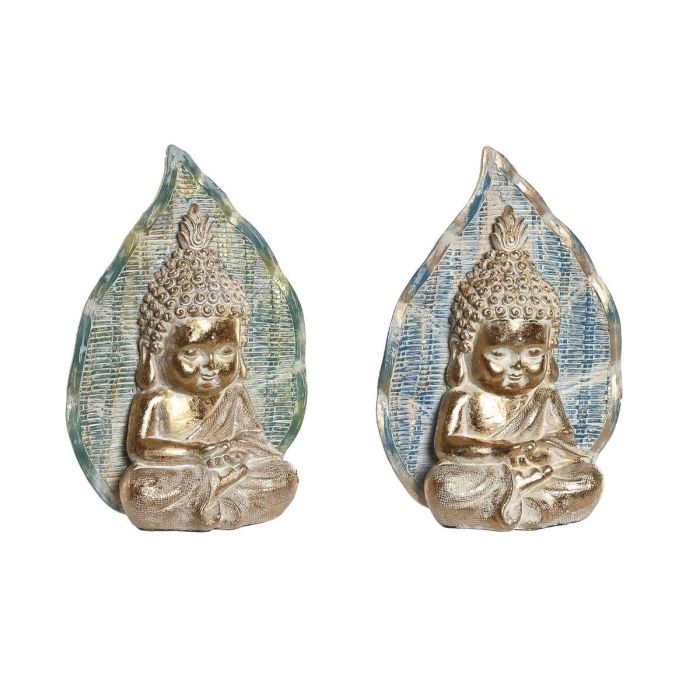 Figura Oriental DKD Home Decor Azul Turquesa 5.6 x 17.7 x 12.4 cm (2 Unidades)