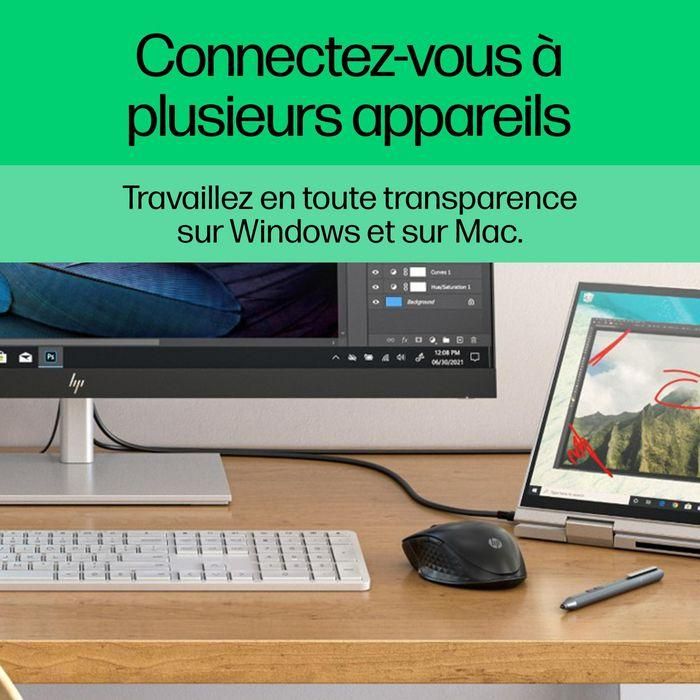 HP 430 Ratón Inalámbrico Multi-Dispositivo Personalizable Ergonómico Sensor Multi-Superficie 6
