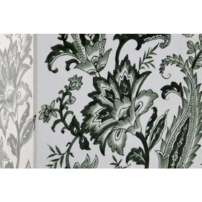 Jarrón Home ESPRIT Blanco Verde Porcelana Hoja de planta 21 x 10 x 48 cm 2