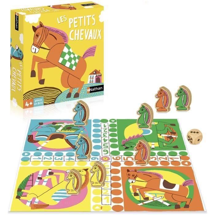 Juego de mesa - NATHAN - Juego de caballitos - Gran clásico, ilustraciones originales Juego de mesa - NATHAN - Juego de caballitos - Gran clásico, ilustraciones originales