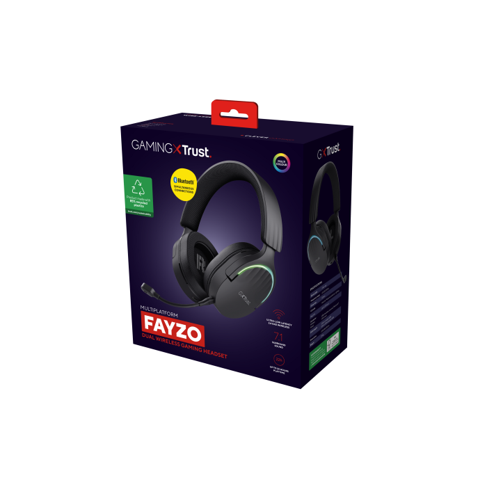 Trust Gaming GXT 491 Fayzo Auriculares Gaming Inalámbricos Dual Micrófono Cancelación Ruido Sonido Envolvente 7.1 Multiplataforma Negros 14 Trust Gaming GXT 491 Fayzo Auriculares Gaming Inalámbricos Dual Micrófono Cancelación Ruido Sonido Envolvente 7.1 Multiplataforma Negros 14
