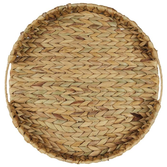 Home Deco Factory Bandeja Redonda Trenzada Vegetal Natural con Asas Diámetro 40 cm Colección Natural 3