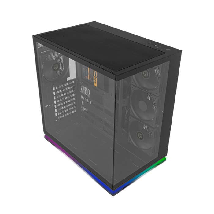 NOX HUMMER GALAXY ARGB - Semitorre ATX Gaming, Cristal Templado Frontal y Lateral, 4 Ventiladores PWM 120mm ARGB, Soporte GPU 420mm, USB Tipo-C, Negra