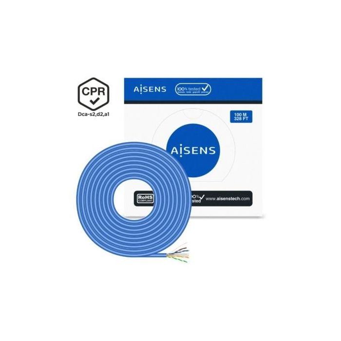 AISENS - Cable de Red RJ45 LSZH CPR Dca CAT.6 UTP AWG24, AZUL, 100M AISENS - Cable de Red RJ45 LSZH CPR Dca CAT.6 UTP AWG24, AZUL, 100M