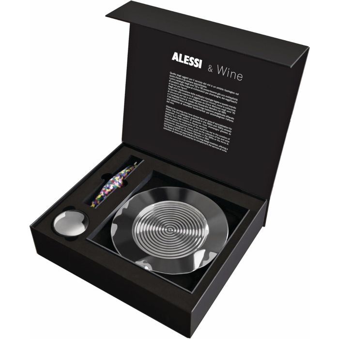 Alessi Set de 3 Piezas para Vino Parrot GAM32SET - Sacacorchos, Tapón y Posavasos de Diseño Alessi Set de 3 Piezas para Vino Parrot GAM32SET - Sacacorchos, Tapón y Posavasos de Diseño