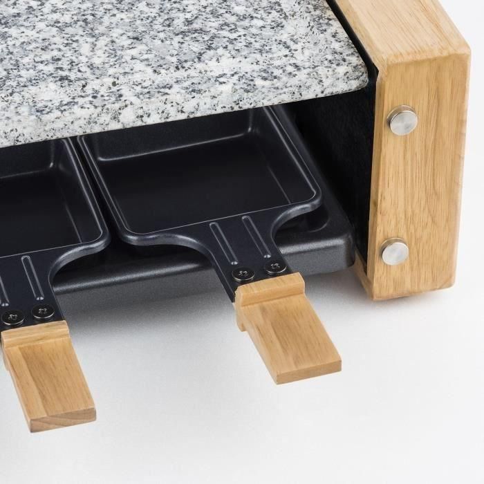 Hkoenig HKO3760124955293 Raclette/Grill para 8 personas, 1200W, superficie de cocción 38x19,5 cm, diseño de madera 4 Hkoenig HKO3760124955293 Raclette/Grill para 8 personas, 1200W, superficie de cocción 38x19,5 cm, diseño de madera 4