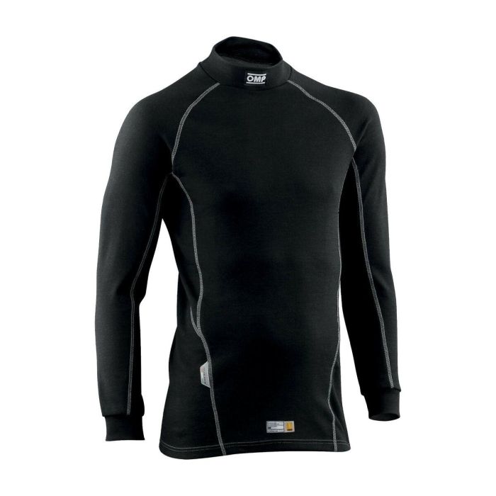 Omp OMPIE0-0771-A01-071-L Camiseta Interior First Ignífuga FIA 8856-2018 con Costuras Planas Negro Talla L