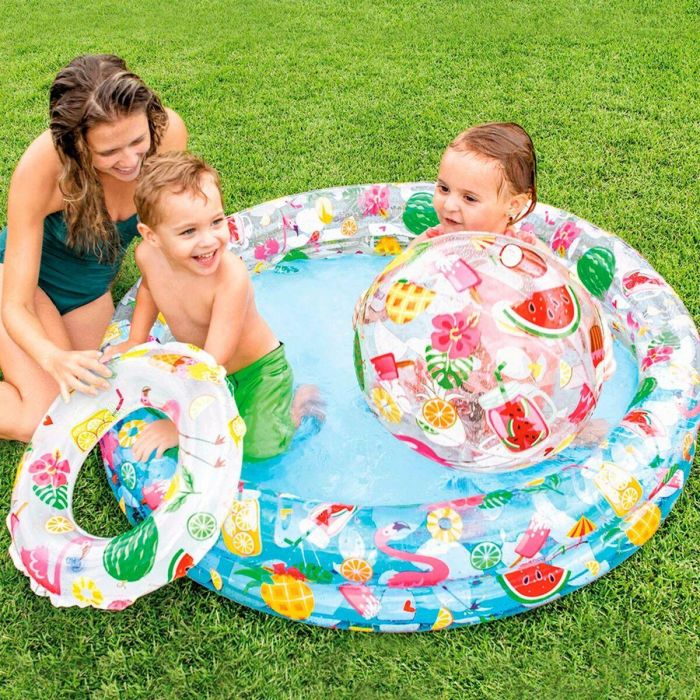 Piscina Hinchable para Niños Intex Tropical Aros 150 l 122 x 25 cm (12 Unidades) 2