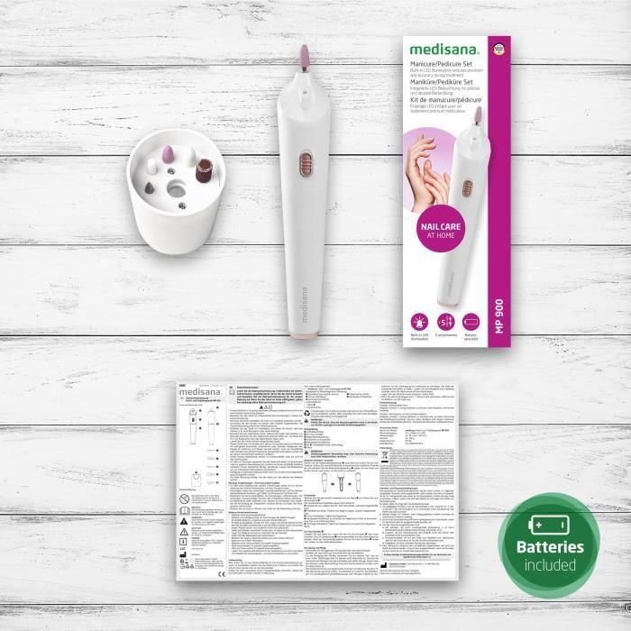Medisana MP 900 Kit de Manicura y Pedicura Inalámbrico con 5 Accesorios e Iluminación LED de Precisión - Blanco 4