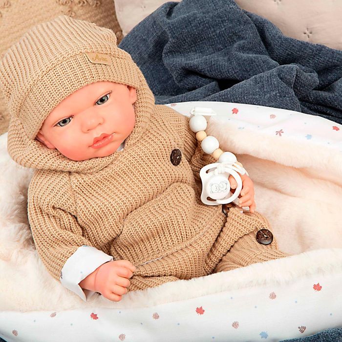 Muñecas Arias Olona - Muñeca Reborn Beige con Saco de Dormir, 40 cm 2 Muñecas Arias Olona - Muñeca Reborn Beige con Saco de Dormir, 40 cm 2