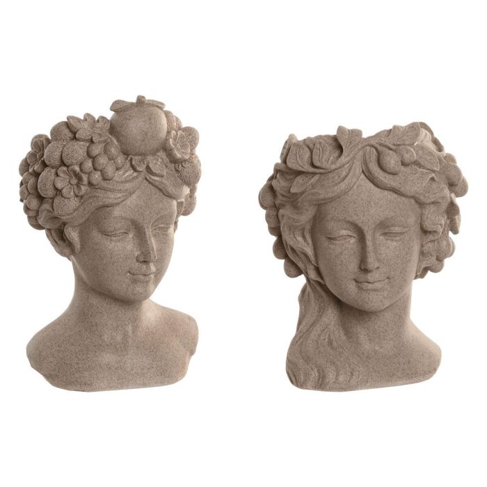 DKD Home Decor Macetero Romantico Beige Resina 20 x 29 x 18 cm (2 Unidades) 0 DKD Home Decor Macetero Romantico Beige Resina 20 x 29 x 18 cm (2 Unidades) 0