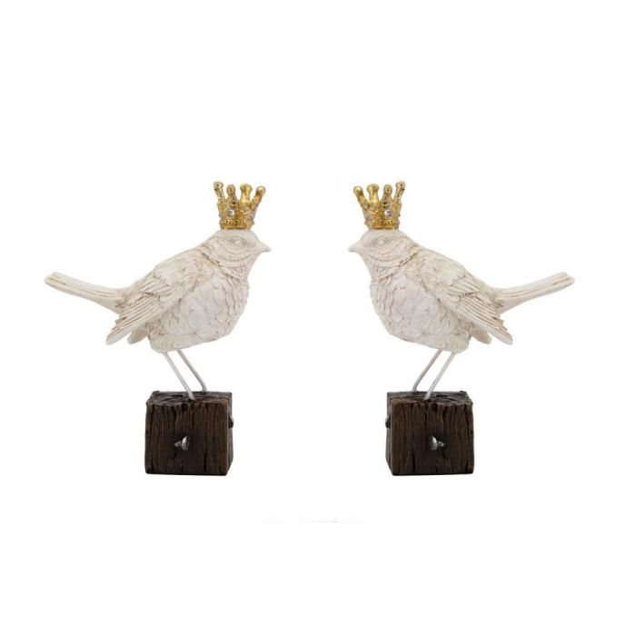 Figura Moderno DKD Home Decor Blanco Dorado 6 x 15.5 x 13 cm (4 Unidades)