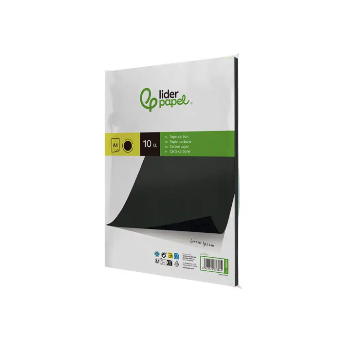Liderpapel Papel Carbon Negro DIN A4 Bolsa de 10 Hojas 2