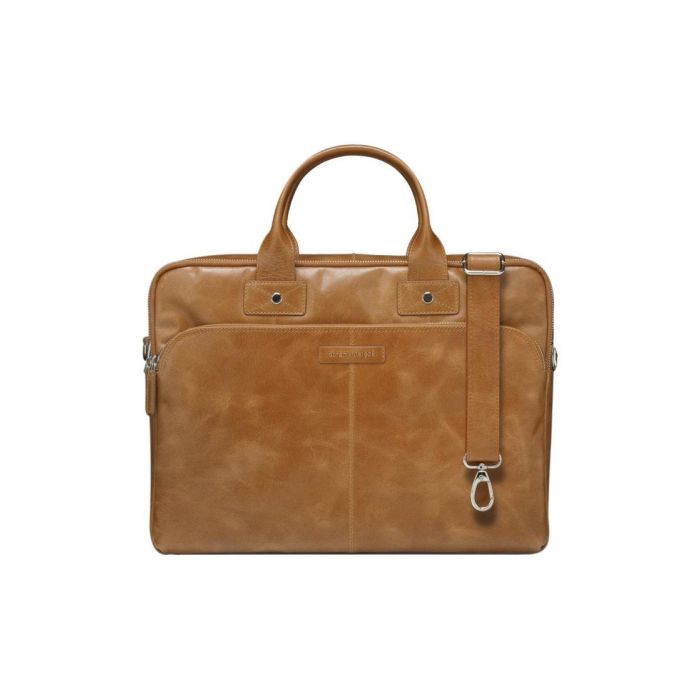 dbramante1928 Kronborg 16" Tan (2nd Gen) – Bolso para portátil de piel plena flor, color coñac
