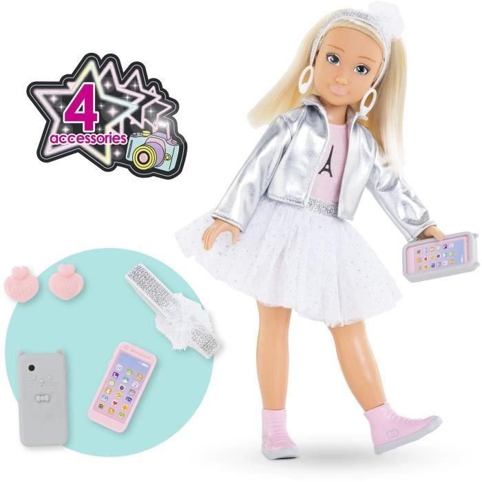 Corolle COR1697041136465 Muñeca Fashion Valentine Fashion Week Paris 28 cm con 4 accesorios, Aroma vainilla, para +4 años 1