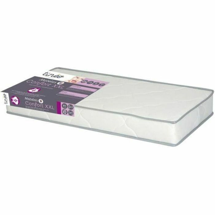 Tineo Colchón Confort XXL 60x120 cm Algodón Acolchado Altura 15 cm Antiácaros Antibacterias para Bebés