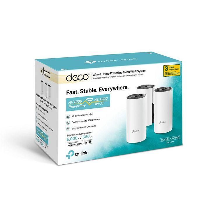 TP-Link Deco P9 WiFi + PLC Hybrid Mesh, Cobertura WiFi hasta 560 m2 (Pack 3) 1