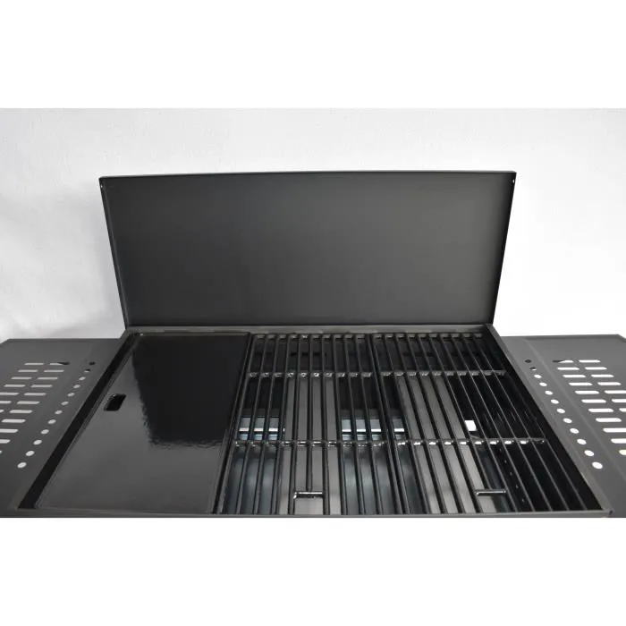 Grill Garden Barbacoa Plancha Gas 3 Quemadores Negra con Tapa Protectora y Encendido Piezoeléctrico GRI3326880021513