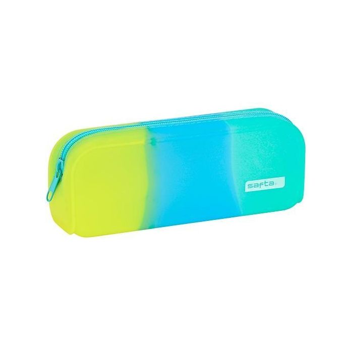 Safta Portatodo Cuadrado de Silicona Tricolor con Cremallera - Fácil Limpieza 185x55x75 mm