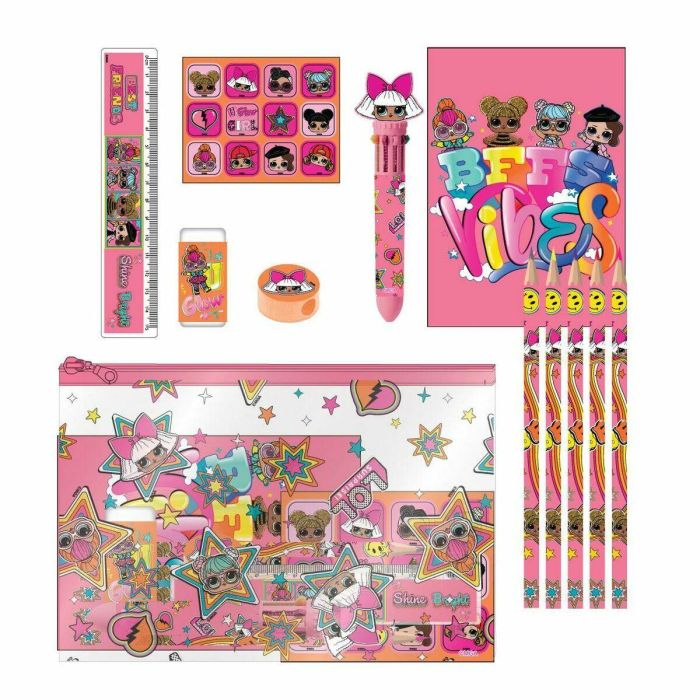 Cerdá Set Papelería Escolar Eva Lol PINK, para Niños de 3+ Años, Incluye Material Básico, 22x14x0.5 cm Cerdá Set Papelería Escolar Eva Lol PINK, para Niños de 3+ Años, Incluye Material Básico, 22x14x0.5 cm