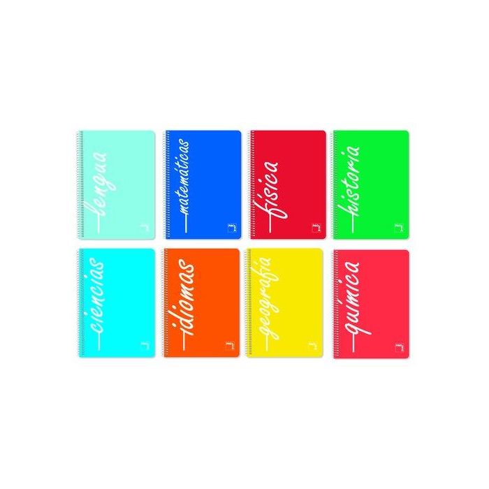 Bloc Pacsa Asignaturas Tapa Pp Fº 80H Horizontal 90G Surtido (8 Mod.) (Set de 8)