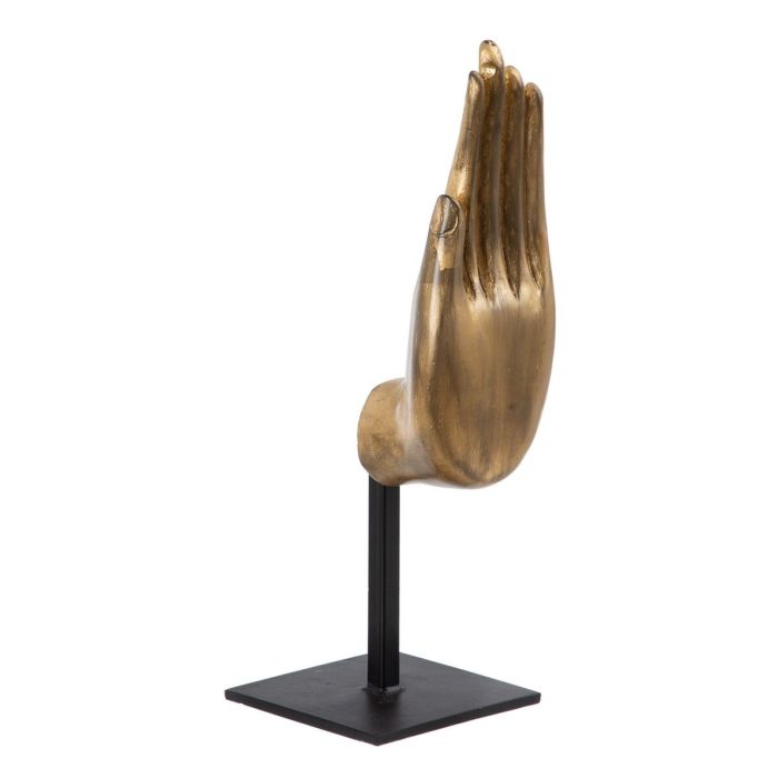 Figura Decorativa Negro Dorado Madera 10 x 12 x 30 cm