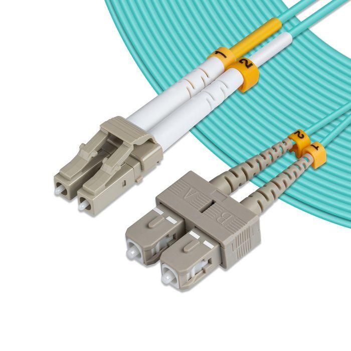 MicroConnect Cable de Fibra Óptica LC-SC Multimodo OM3 Dúplex (Azul Aqua) 2m 1