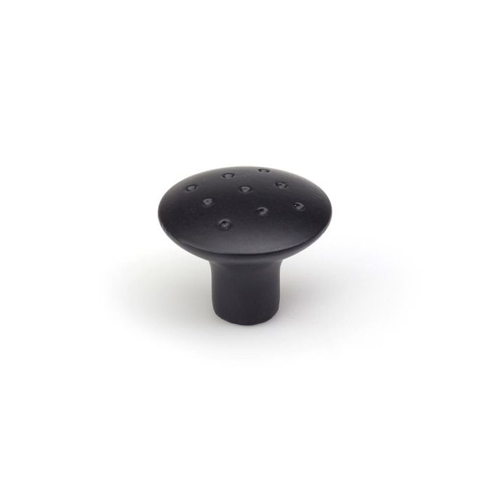 Rei e744g - Blister con 2 pomos redondos para mueble, zamak negro mate, Ø35mm Rei e744g - Blister con 2 pomos redondos para mueble, zamak negro mate, Ø35mm