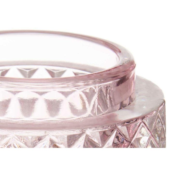 Portavelas Gift Decor Rosa Vidrio 9 x 8,8 x 9 cm (12 Unidades) 2 Portavelas Gift Decor Rosa Vidrio 9 x 8,8 x 9 cm (12 Unidades) 2