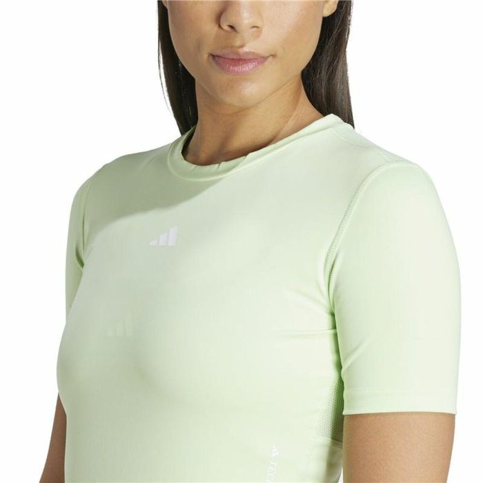 Camiseta de Manga Corta Mujer Adidas Essentials Techfit Train Verde limón Verde Claro 1