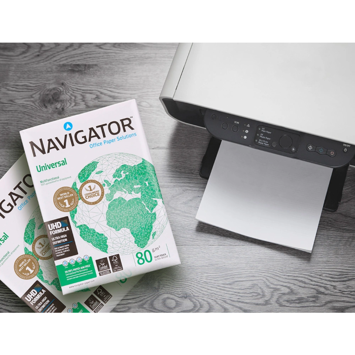 Navigator Papel Din A4 80 Gramos Paquete 500 Hojas | 100% Libre de Atascos, Calidad UHD, Blanco, Certificado Ecolabel y FSC 7 Navigator Papel Din A4 80 Gramos Paquete 500 Hojas | 100% Libre de Atascos, Calidad UHD, Blanco, Certificado Ecolabel y FSC 7