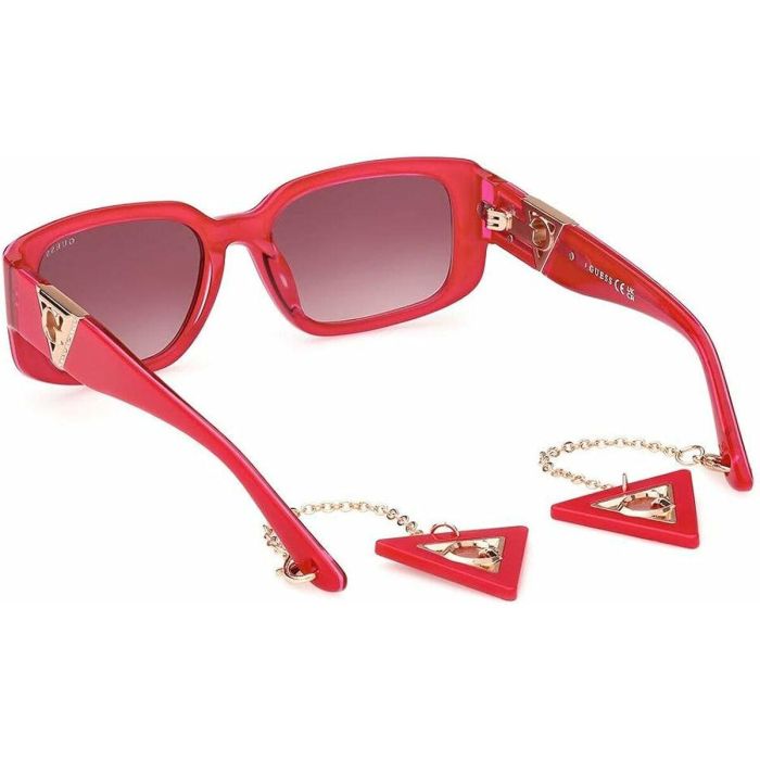 Guess Gafas GU7891 72T - Gafas de Sol Rectangulares para Mujer, Rosa Brillante con Cristales Burdeos Degradado 6