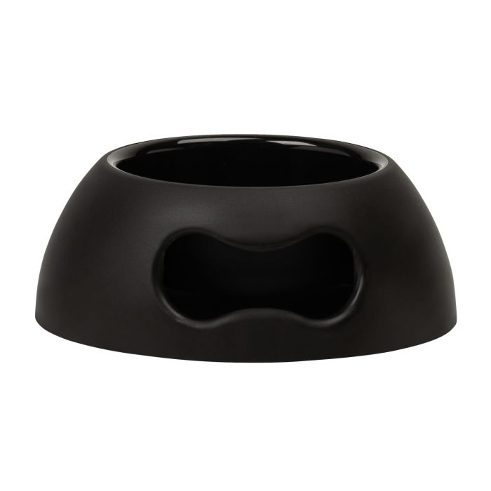 United Pets Comedero Pappy para Perros Pequeño 18cm Ø Negro Polipropileno Antideslizante Reciclado Apto Lavavajillas BPA Free