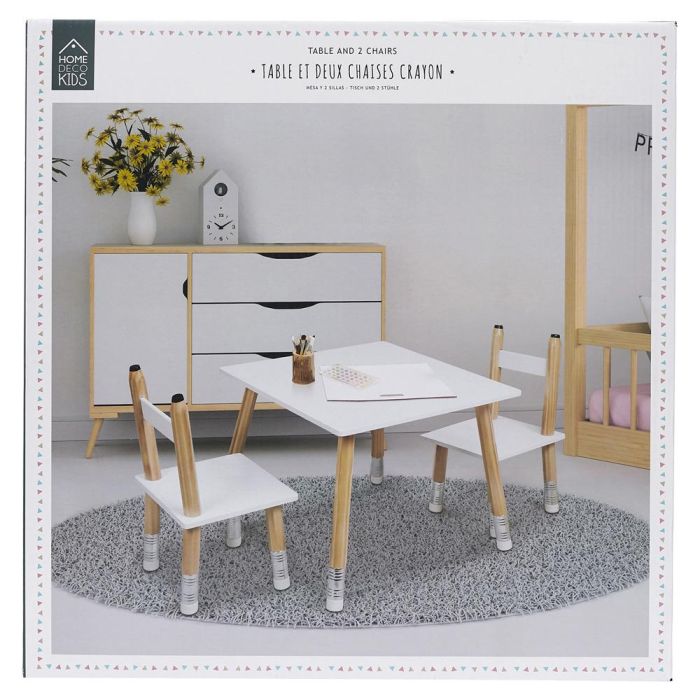 Mesa Con 2 Sillas Infantil Lápiz Home Deco Kids 1