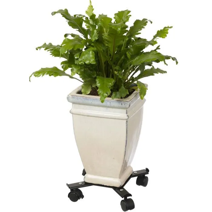 Nature Estantería Enrollable para Plantas Extensibles - Metal Negro - H6 x 34/51 x 34/51 cm 5