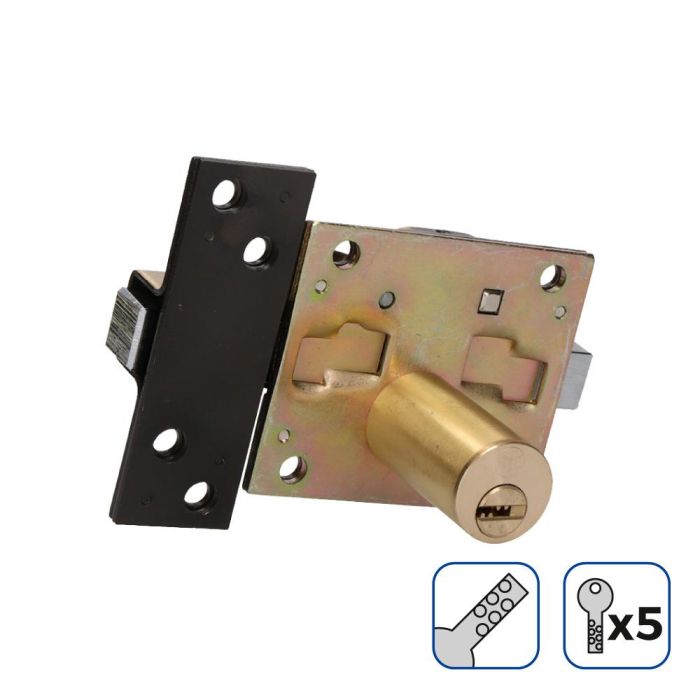 Edm Cerrojo con Perno de Acero Bronce, 5 Llaves de Seguridad 1