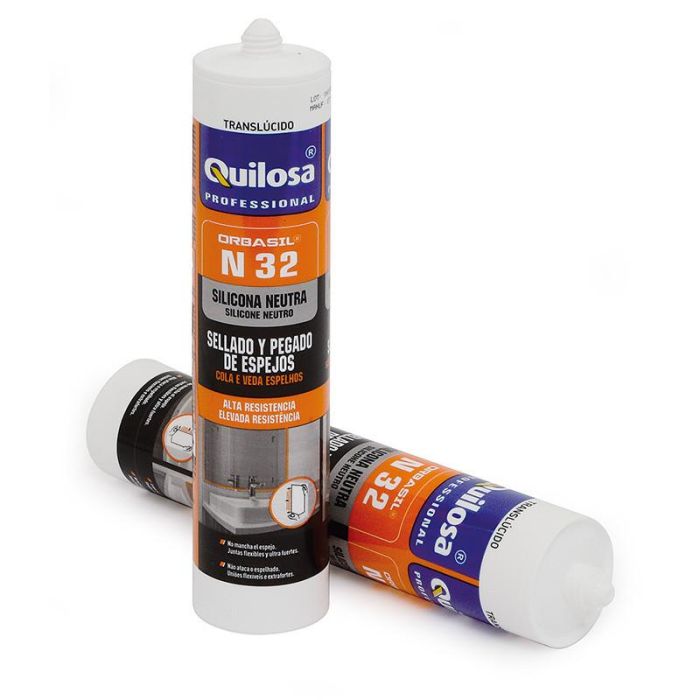 Quilosa ORBASIL N-32 Sellador de Silicona Neutra para Espejos y Paneles Interiores Transparente 300ml Adhesivo Alto Módulo