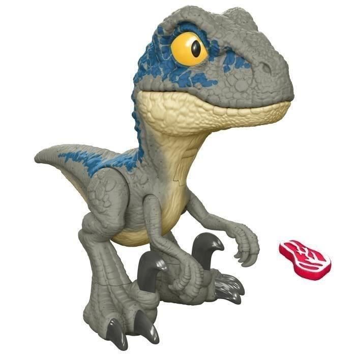 Figura dinosaurio jurassic world mega roar blue con sonidos. 21,59x10,16x43 cm