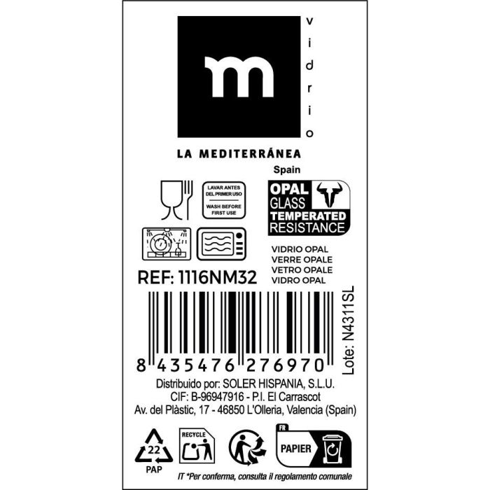 La Mediterranea Bol Opal Whom 16.5 cm - Colección Whom, 16.4 cm ancho x 4.9 cm alto x 16.2 cm largo (48 Unidades) 3