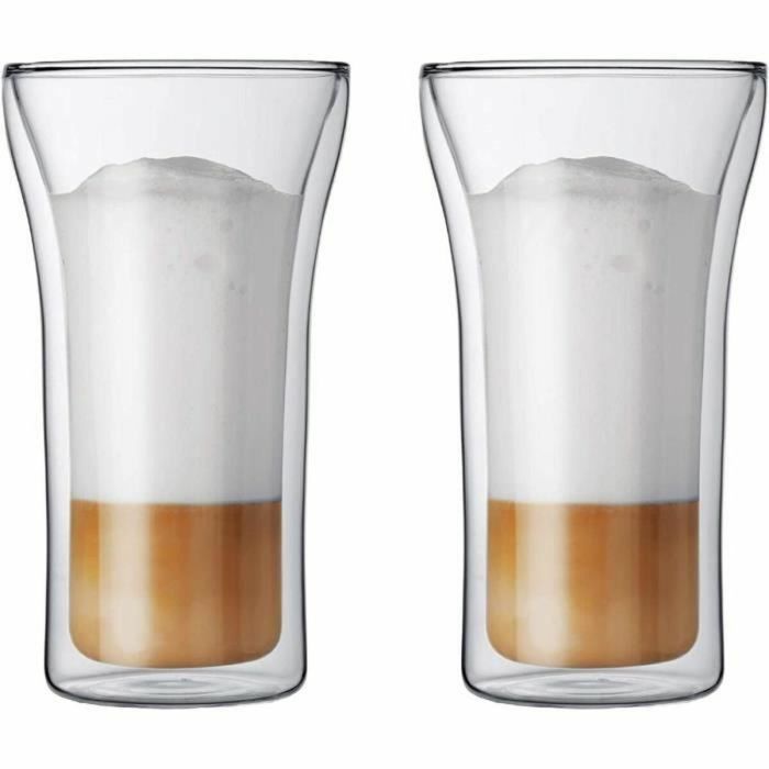 Bodum BOD0727015530215 - Juego de 2 Vasos Assam de Doble Pared, 0,2 L Transparente